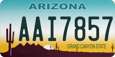AZ license plate AAI7857