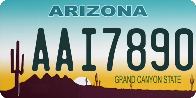 AZ license plate AAI7890