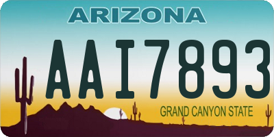AZ license plate AAI7893