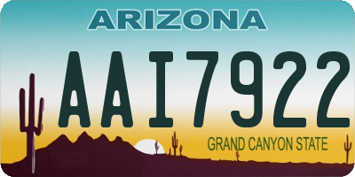 AZ license plate AAI7922