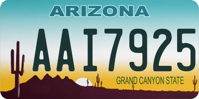 AZ license plate AAI7925