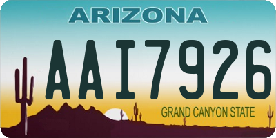 AZ license plate AAI7926