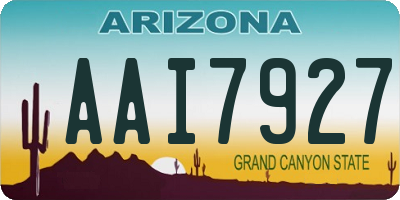 AZ license plate AAI7927