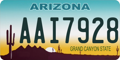 AZ license plate AAI7928