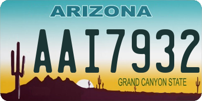 AZ license plate AAI7932