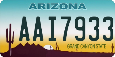 AZ license plate AAI7933
