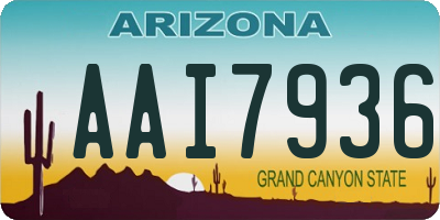 AZ license plate AAI7936