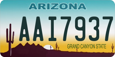 AZ license plate AAI7937