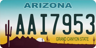 AZ license plate AAI7953