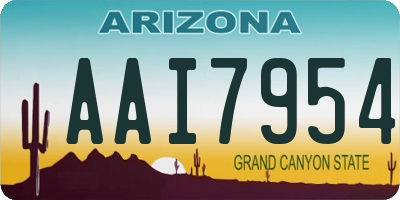 AZ license plate AAI7954