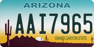 AZ license plate AAI7965