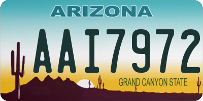 AZ license plate AAI7972