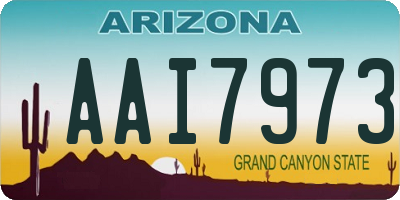 AZ license plate AAI7973