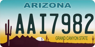 AZ license plate AAI7982