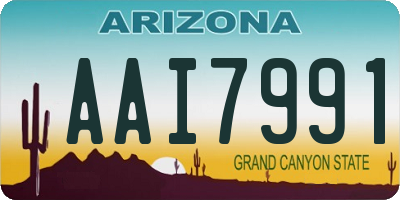 AZ license plate AAI7991