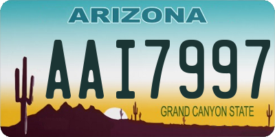 AZ license plate AAI7997