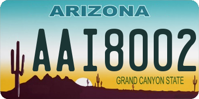 AZ license plate AAI8002