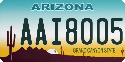 AZ license plate AAI8005