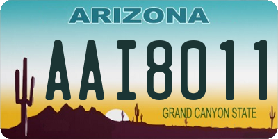 AZ license plate AAI8011