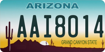 AZ license plate AAI8014