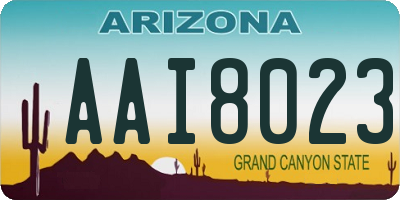 AZ license plate AAI8023