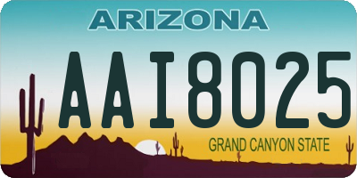 AZ license plate AAI8025