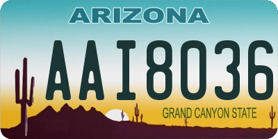 AZ license plate AAI8036