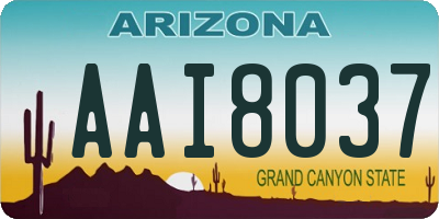 AZ license plate AAI8037