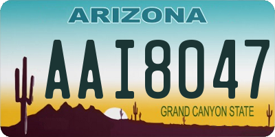 AZ license plate AAI8047