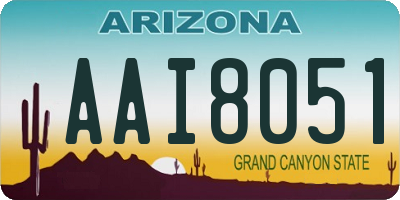 AZ license plate AAI8051