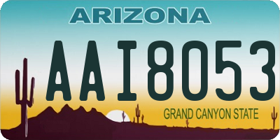 AZ license plate AAI8053