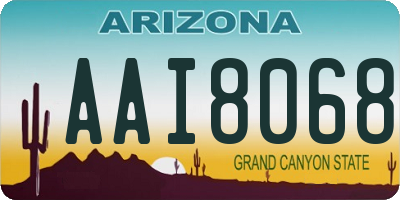 AZ license plate AAI8068