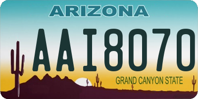 AZ license plate AAI8070