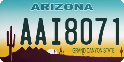AZ license plate AAI8071