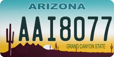 AZ license plate AAI8077