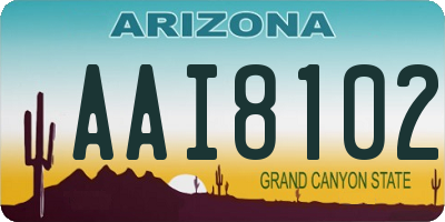 AZ license plate AAI8102