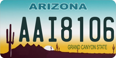 AZ license plate AAI8106