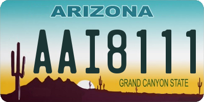 AZ license plate AAI8111