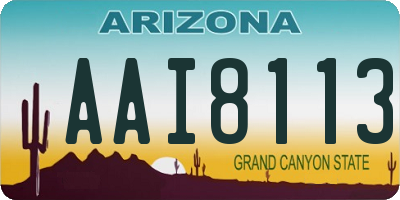 AZ license plate AAI8113