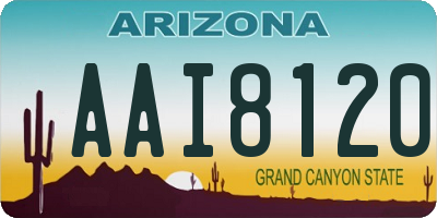 AZ license plate AAI8120
