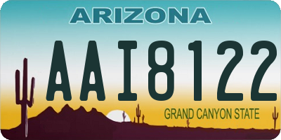 AZ license plate AAI8122