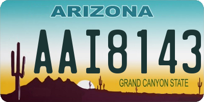 AZ license plate AAI8143