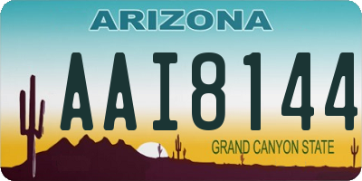 AZ license plate AAI8144