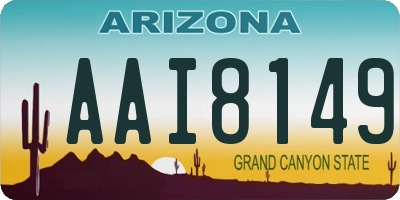 AZ license plate AAI8149