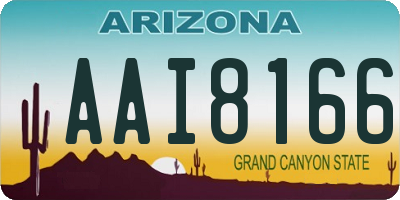 AZ license plate AAI8166