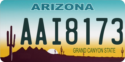 AZ license plate AAI8173