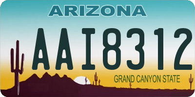 AZ license plate AAI8312