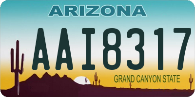 AZ license plate AAI8317