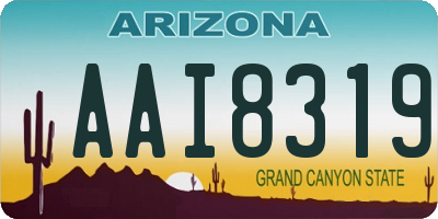 AZ license plate AAI8319