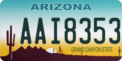 AZ license plate AAI8353